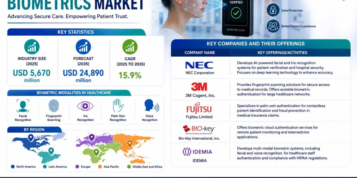 Healthcare Biometrics Market to Reach USD 24.9 Billion by 2035 Amid Rising Demand for Secure Patient Authentication